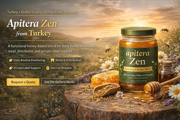 Apitera Zen functional honey-based blend supply from Türkiye